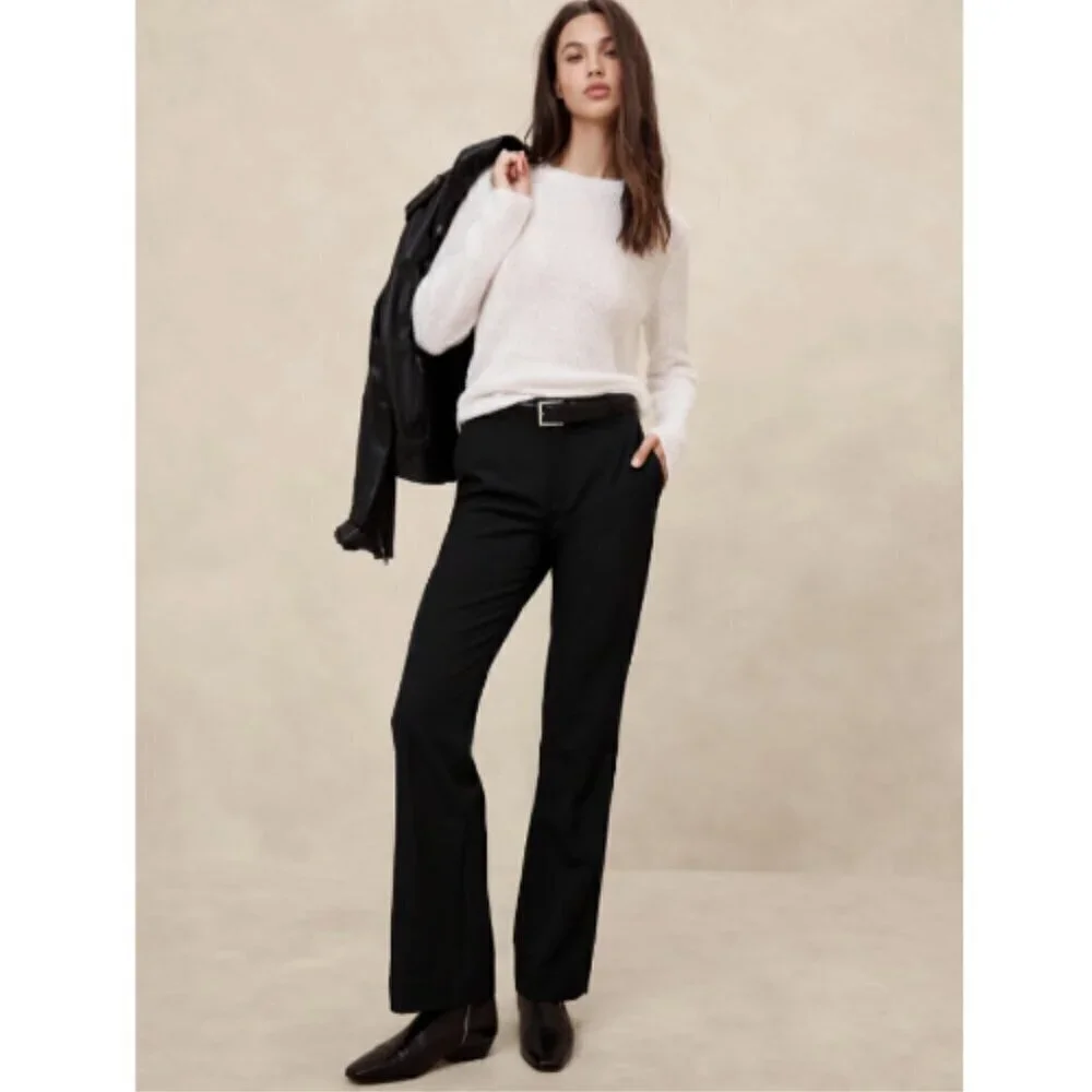 Banana Republic Black Stretch SCULPTED BOOTCUT Pants Size 4 TALL #812666 RT$100